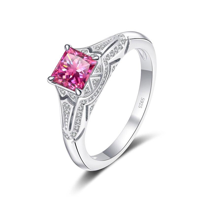 Bague Ringen Passed Diamond Test Princess Square 1/2ct Moissanite Ring Pt950 Luxury Cut Women Romantic Wedding Anniversary Gift