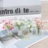 1:12 Dollhouse Miniature Jasmine Hydrangea Flower Green Plant Vase Flowerpot Vase Jar Model Furniture Decoration Accessories