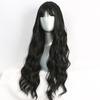 Synthetic Brazilian Brown/Black Cosplay Wig Long Wavy With Fluffy Bangs Wigs For Women To Wear Daily/Cosplay Heat-Resistant