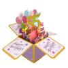 Happy 65th/55th Birthday Greeting Card with Envelope & Writing Card Cute Cake Candle Balloon Pattern Colorful Blessing Cards Creative Folding