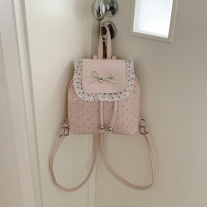 Schoolbag Korean Version of Fashion Age-reducing Ballet Backpack 1011 Spring and Summer New Lace Texture Small Backpack Tide