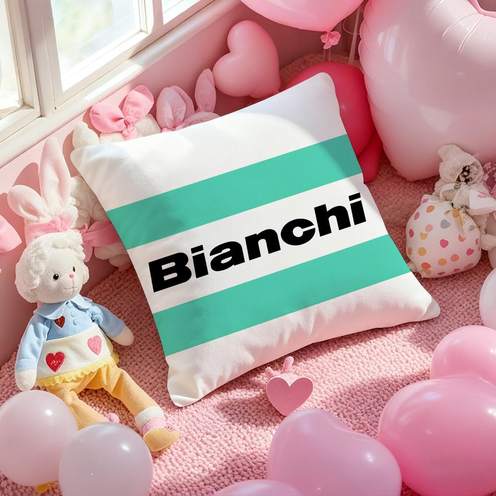 B-Bianchi Logo Luxury Cushion Cover Pattern Printed Pillowcase For Living Room Sofa Cushion Cover & Bedroom Decor