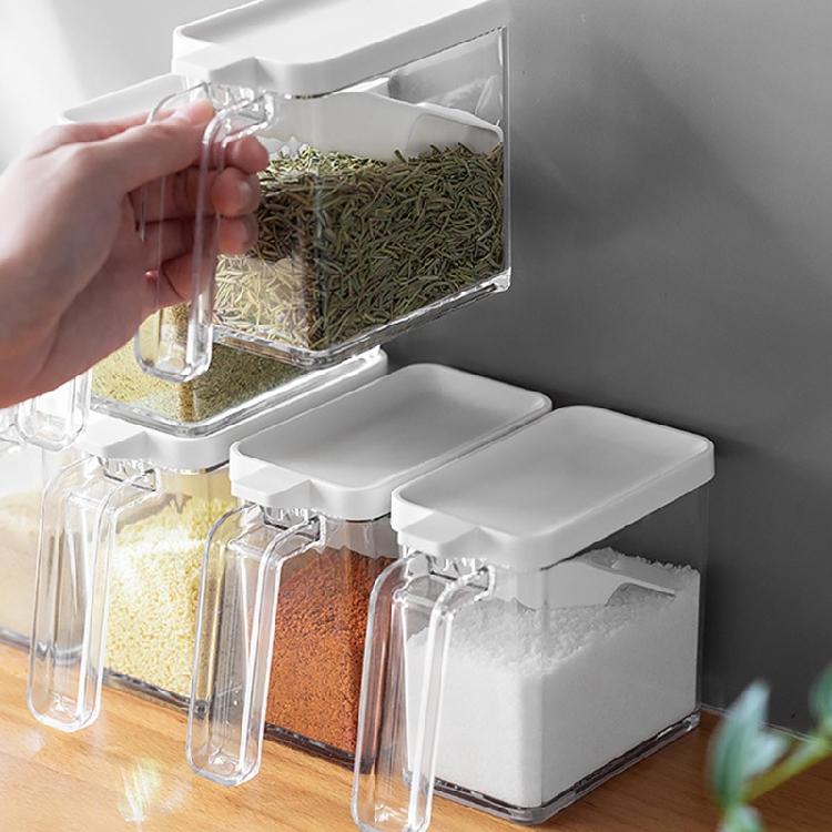 Seasoning Box with Cover and Spoon Seasoning Rack with Cover and Spoon Household