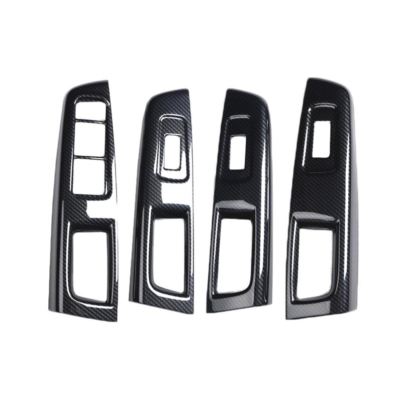 RHD ABS Carbon Fiber Style For Subaru Forester 2008-2012 Car Interior Door Handle Window Switch Panel Cover Trim