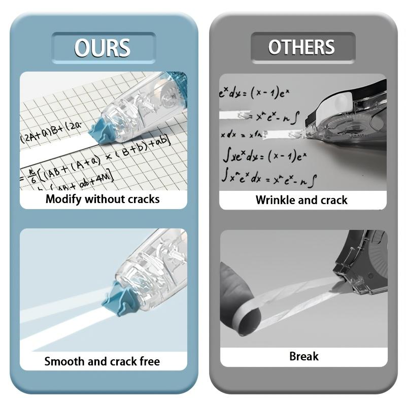 New for Summer - Retractable White Correction Tape, Cute Pen-Shaped Applicator for Easy Use, Instantly Correct Mistakes