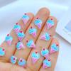 50 Peças Novas Fofas Resina Mini Sorvete, Série Bolo Parte Traseira Plana Manicure Enfeites Para Laços de Cabelo Acessórios