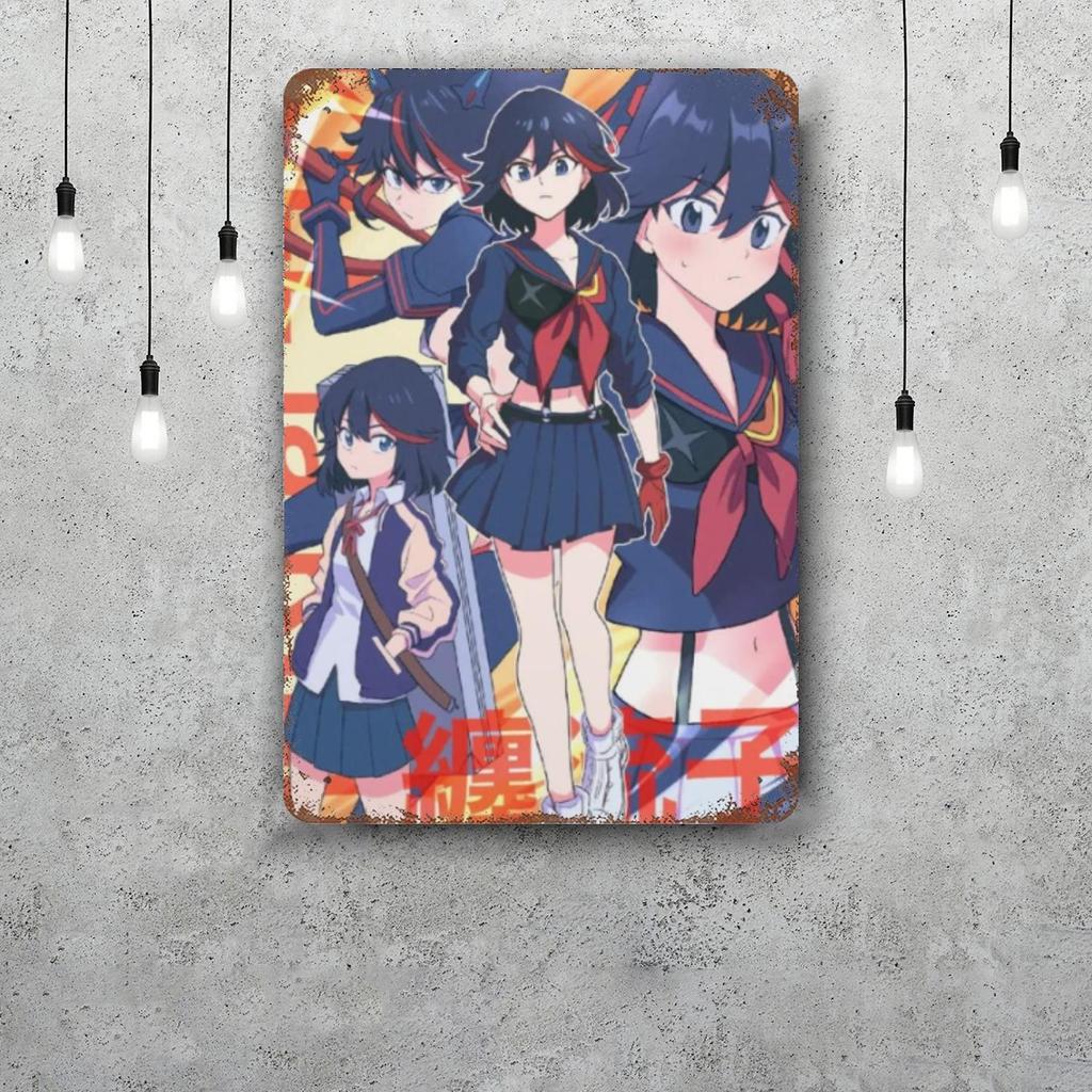 ryuko matoi Retro Vintage Tin Sign Poster Decorative Plaque Metal Plate Wall Decor
