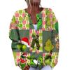 Women's Fashion Christmas Printed Long Sleeve Knitted Cardigan Button Down Jacket