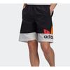 Adidas Originals Trefoil Tri-Color Logo Print Spliced Sports Casual Shorts Men Bottoms Black GJ6720