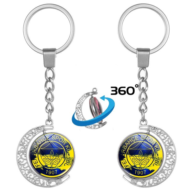 Fenerbahçe Double-Sided Rotating Moon Pendant Time Gem Keychain Gift