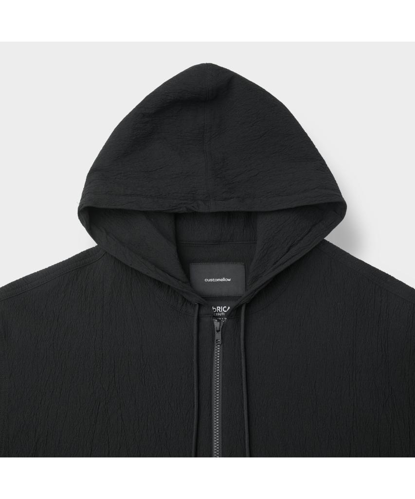 Customellow Black Creased Hood Blouson Cwuam26311Bkx