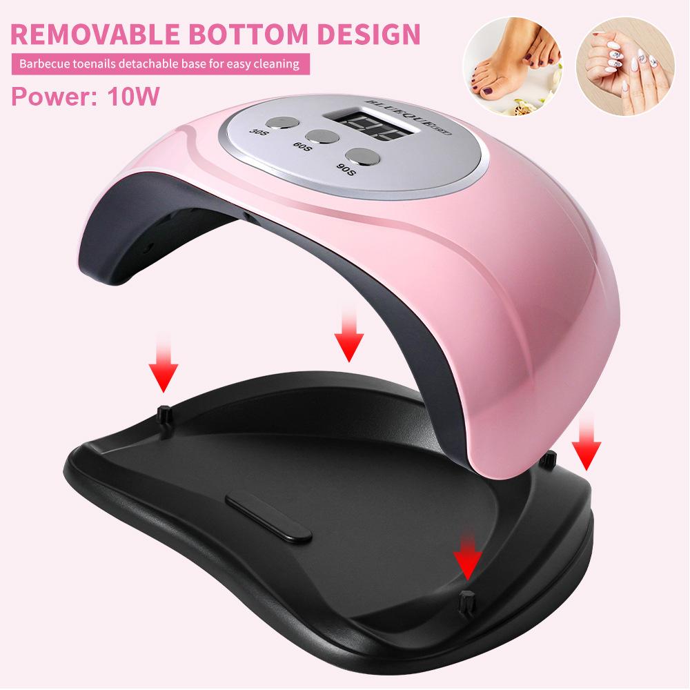 48W USB Powered Nail Lamp, Fast Cure LED Light Therapy Machine, Mini UV Gel Nail Dryer, 10T Portable Manicure Tool