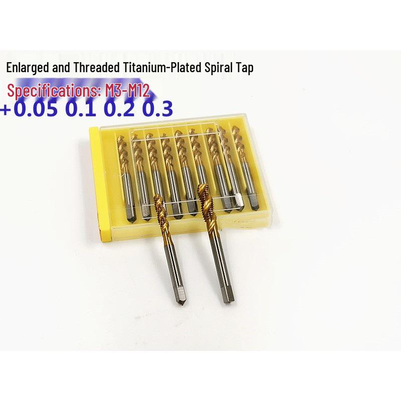 Titanium Plated Spiral Taper Tap Set: Sizes M3 To M12, Increments +0.05 To +0.3