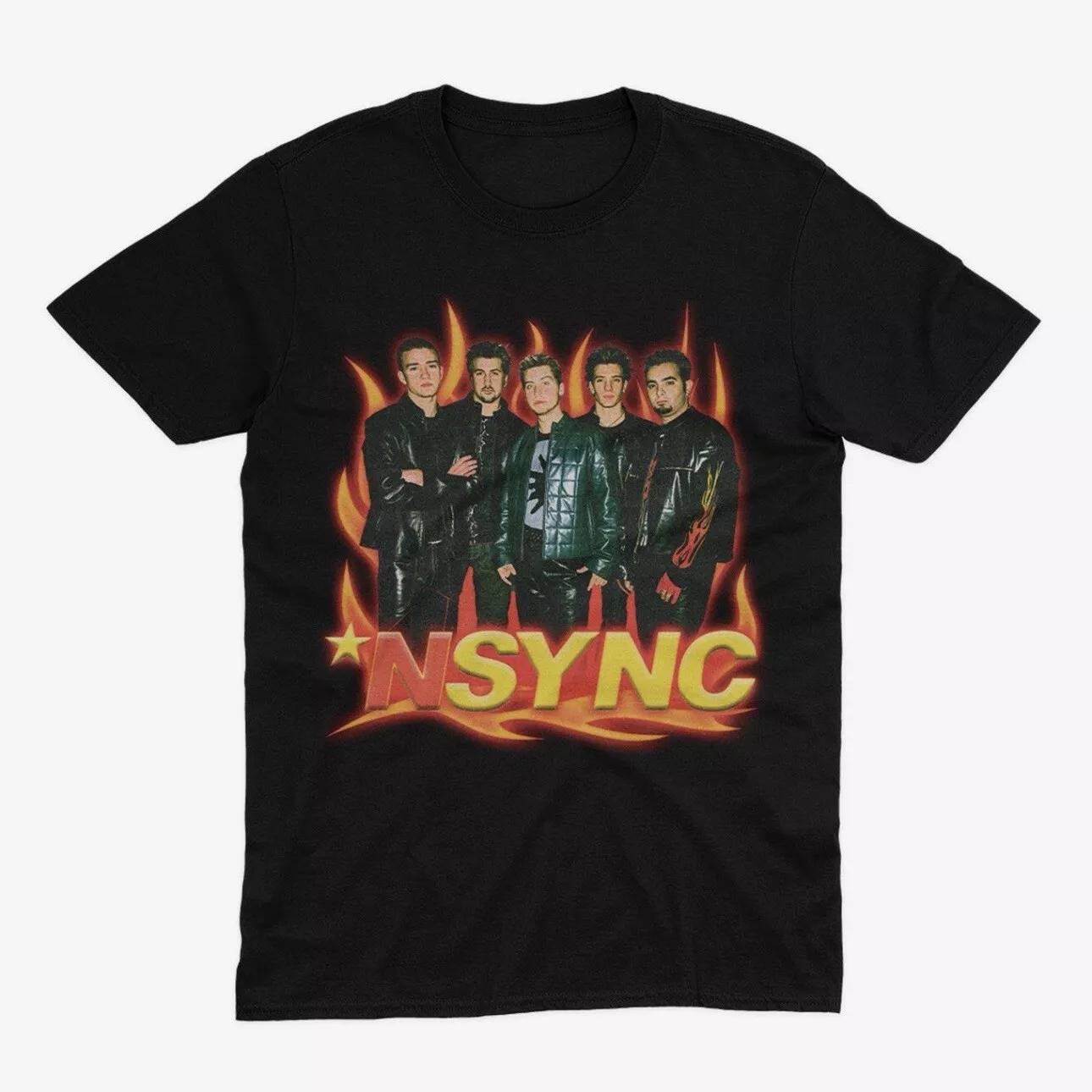 NSYNC T-Shirt Group Portrait Flames X-LARGE New 4XL