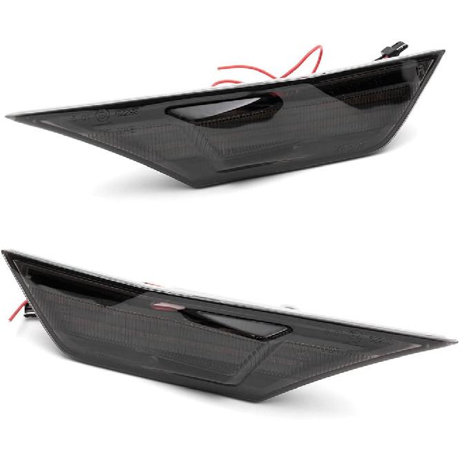 Civic LED Side Marker Lights For 2016- Honda Civic Sedan Coupe Hatchback Smoked Lens Sidemarker Amber LED Turn Signal/White LED