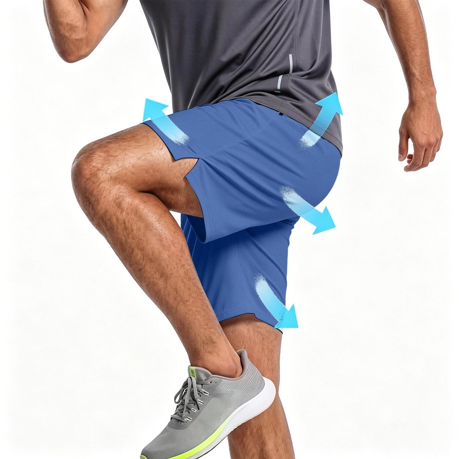 

Men s Casual Athletic Shorts Elastic Waistband Drawstring Five Inch Inseam Lightweight Breathable Fabric Side Pockets M
