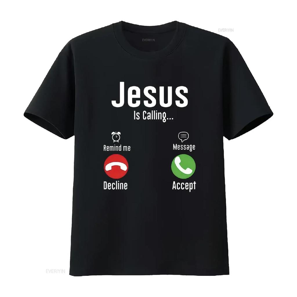 Mode Jesus ruft Aufdruck T-Shirt Locker Rundhals Oberteil vintage Gewaschen Streetwear Grafik Leicht dehnbar