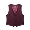 Sleeveless Slim Vest & Wide-Leg Pants Women's Suit