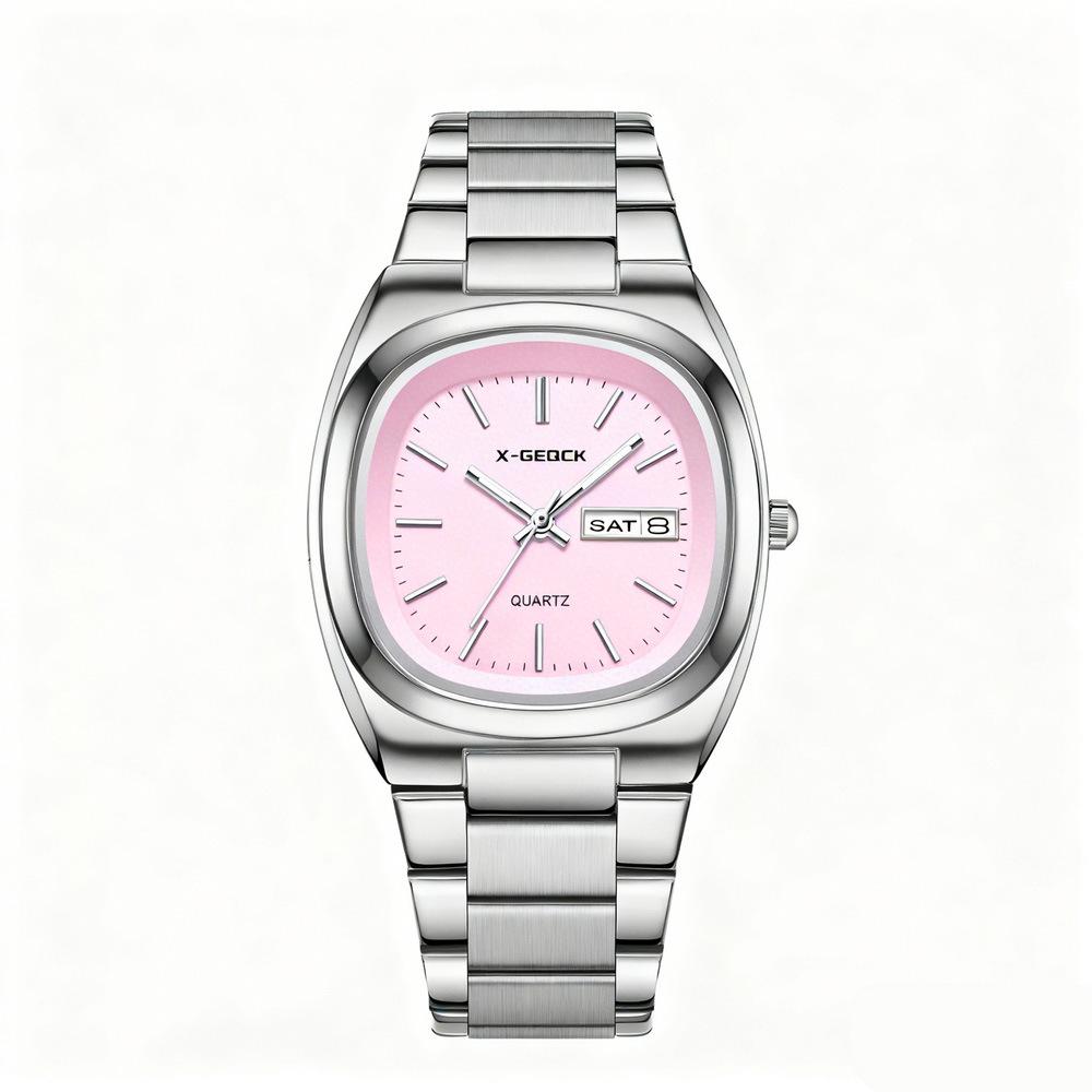 High-Value Watch Women'S Light Luxury Hong Kong Style Double Calendar Women'S Watch Steel Belt Watch Women'S Niche Light Luxury Quartz Watch Women