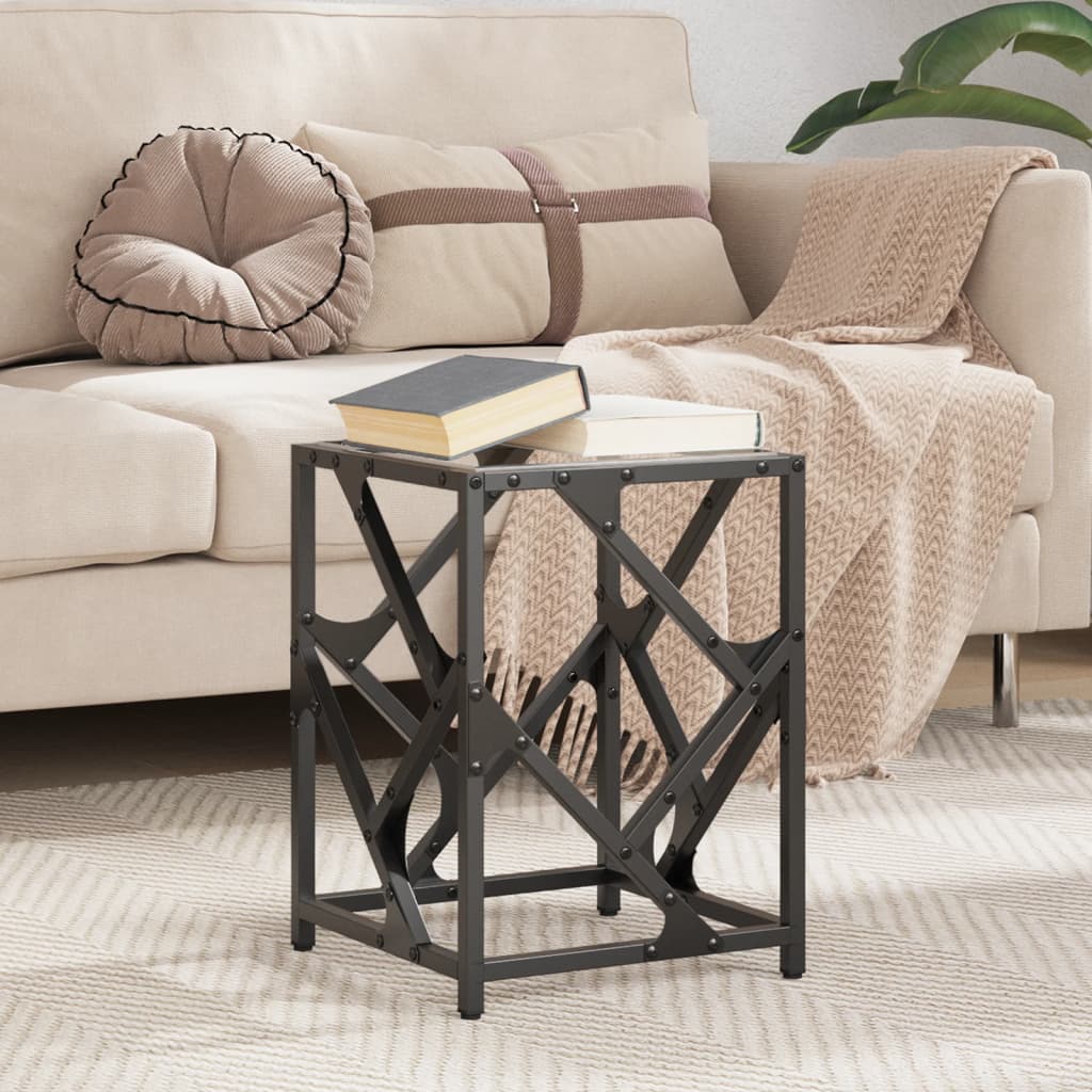 Coffee Table with Glass Top Transparent 30 x 30 x 41 cm Steel
