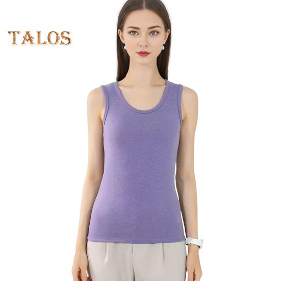 Zimní Dámská zateplená vesta Bezešvá Sametová Rychlá Temperature Lock Kulatý výstřih Slim Fit Elastická vnitřní nošení Bez rukávů Spodní část tílka