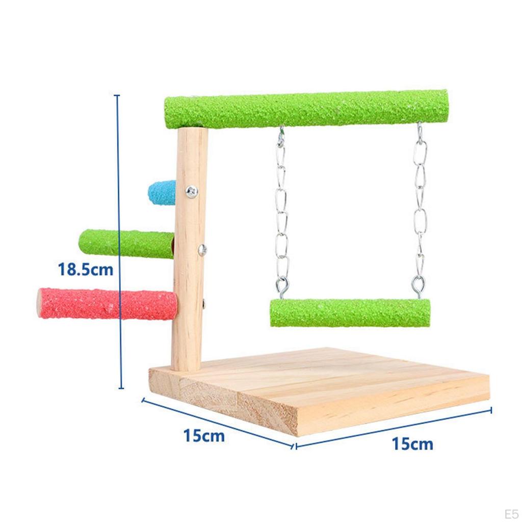 Bird Activity Center with Perch and Swing for Small Parrots