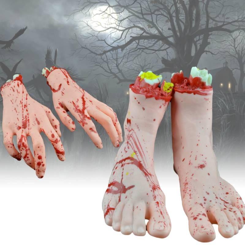 Halloween Bloedige Lichaamsdelen Realistisch Hart Hersenen Afgehakte Hand Voet Kostuum Accessoires