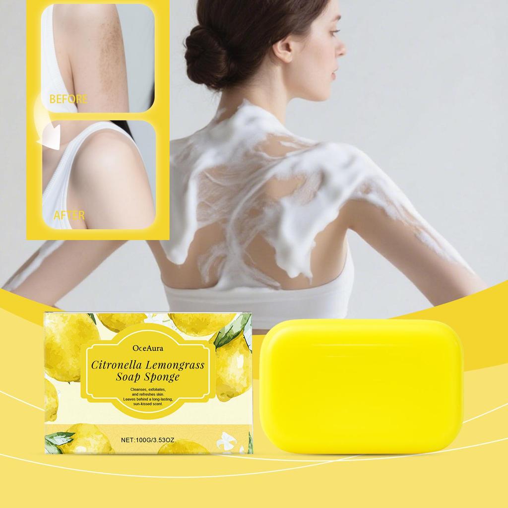 Citronella Lemon Soap, Moisturizing & Nourishing, Gentle Cleansing for Face & Body, Soft Skin Daily Bath Bar