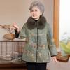 Chinese National Style Fur-Collared Winter Jacket for Middle-Aged and Elderly Women
