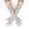 2 paires de Gants Longs en Dentelle Transparente pour Mariage Femmes Mitaines Courtes Fantaisie en Tulle pour Spectacles sur Scène