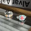 Court style ring women's new Chinese Hanfu accessories color enamel gourd personality niche design ring