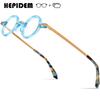 HEPIDEM Progressive Prescription Glasses Custom Anti Blue Myopia Optical Lenses Eyewear Men Women Acetate Small Round Eyeglasses