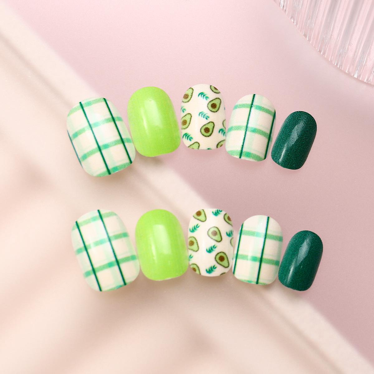 

Kids Cartoon Avocado Nail Stickers - Fresh Style Wearable Nail Art Patches.