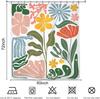 Abstract Floral Garden Shower Curtain 72x72 Inches Modern Boho Style Bathroom Decor With Bright Colors