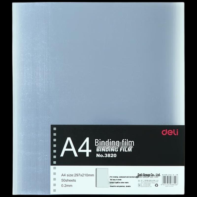Deli 3820 Transparent Binding Covers A4 CN plug (adapter included)