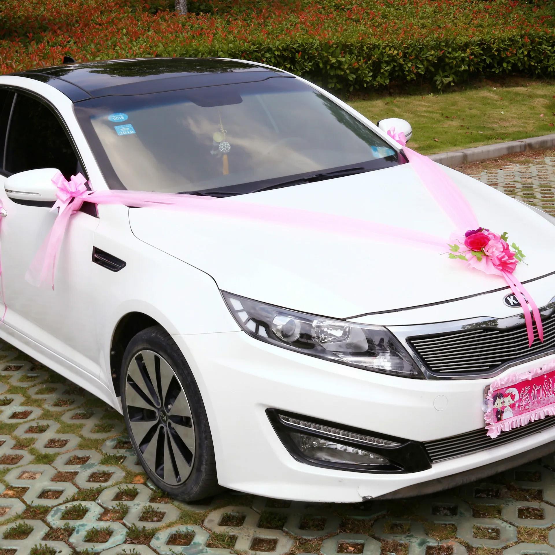 DIY Kunstbloem Bruiloft Auto Decoratie Set Valentijnsdag Cadeau Feest Vakantie Artikelen Romantische Zijde Nep Roos Pioenroos