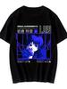 Official Serial Experiments Lain Anime Graphic TShirt Heavyweight Black Tee with Blue Lain Art Shirt for Men Women