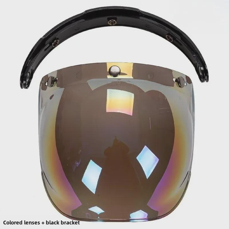 Japanese Three-Button Bubble Lens Motorcycle Helmet