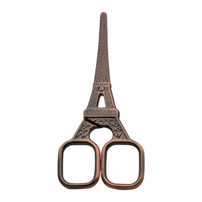 1Pc  Retro Stainless Steel Tea Scissors Eiffel Tower Household Sewing Embroidery Multi-purpose Tea Scissors