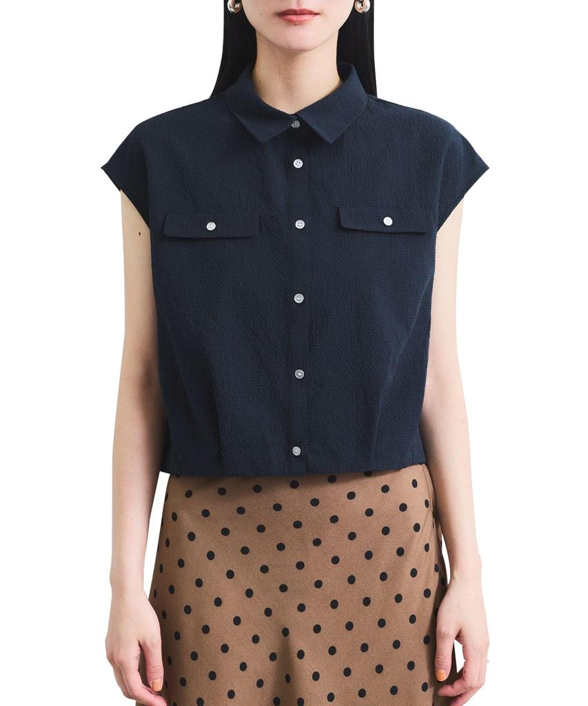 French Sleeve Soccer UV Navy [BIS] Women's Blouse, Protection/Washable, (41)