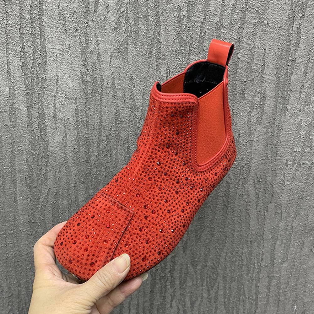 Winter Women Boots Warm Fur Snow Boots Fashion Rhinestone Ankel Boots AntiSlip Plush Casual Flats Boots Autumn Women Shoes
