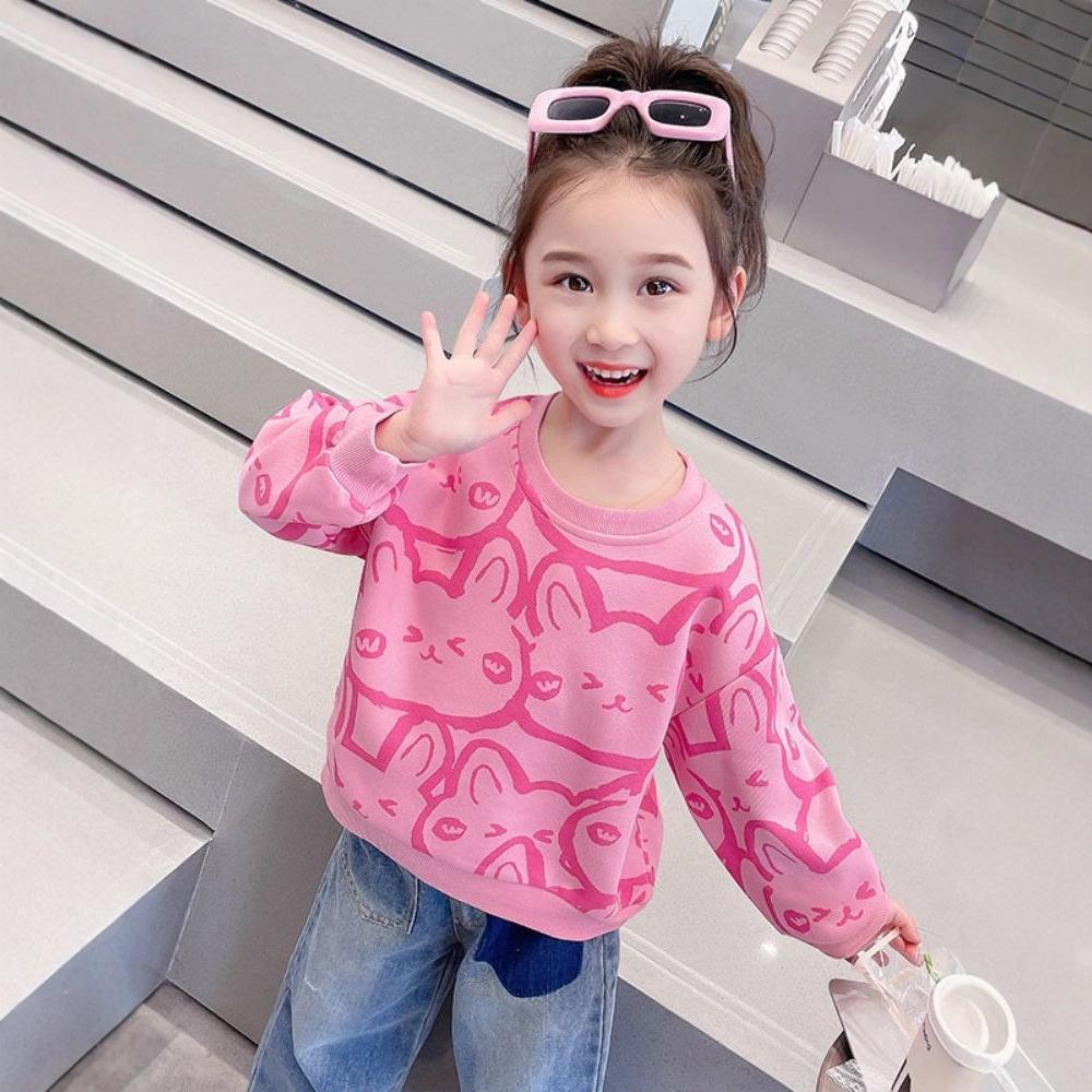 Girls Spring Autumn Stylish Loose Long Sleeve Sweatshirt Top