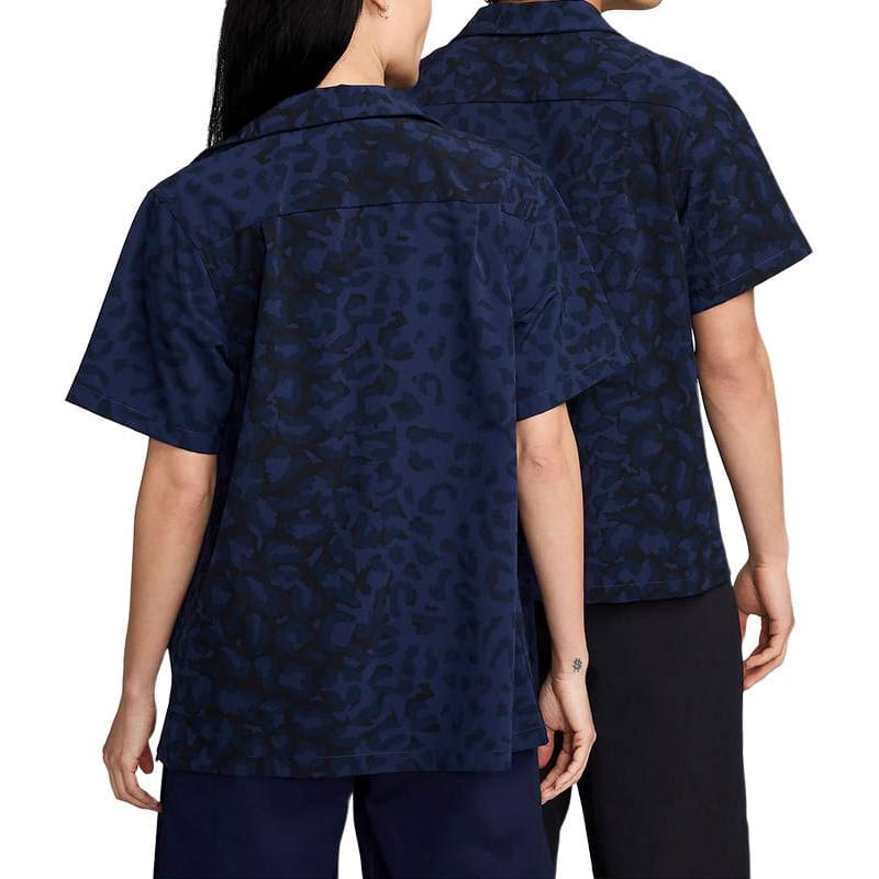 Nike SB SS24 Print Bowler Short Sleeve Button Down Skate Top Shirt Unisex Midnight Marine Blue FN2596-410
