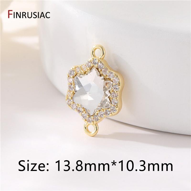 

14K Gold Plated Exquisite Flower/Butterfly/Star/Moon/Heart Shape Connectors For Jewelry Making Supplies DIY Bracelets Findings 2 pieces