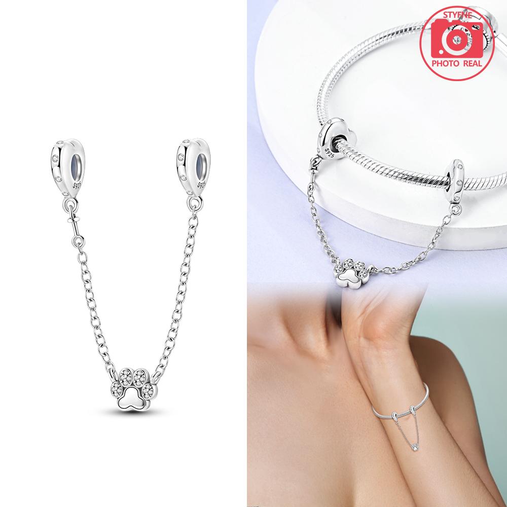 Charm Bead Charms Plata Fantasy Cats Paw Cute Safety Chain Copper Colors Ideal For Charm Bead Charms Copper Colors Authentic Bracelets for Jewellery