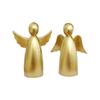 Christmas Angels Figurine Set Of 2, Gold Xmas Angels Decor, Christmas Decorations Small Angel Statues, Healing Angel Gifts