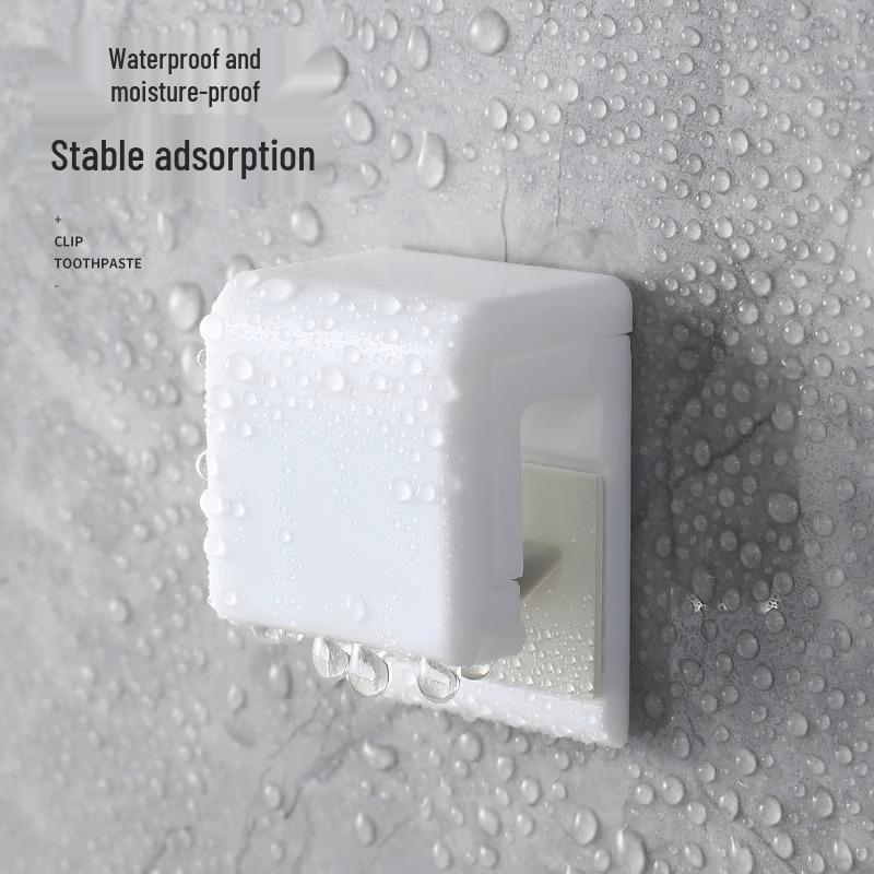 Punch-Free Wall-Mounted Toothpaste & Cleanser Clip Holder