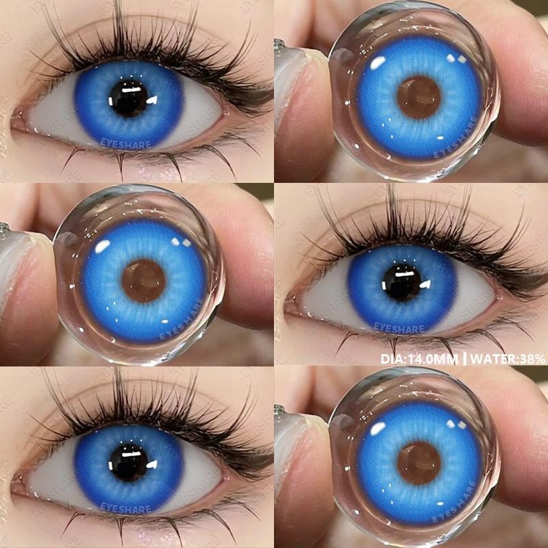 

2 шт. Цветные косплей контактные линзы для глаз Цветные модные розовые контактные линзы Фиолетовые косметические зрачки Годовые красные линзы