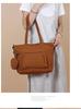Large Capacity Plain Canvas Tote Bag - Versatile Shoulder and Handheld Bag for Students