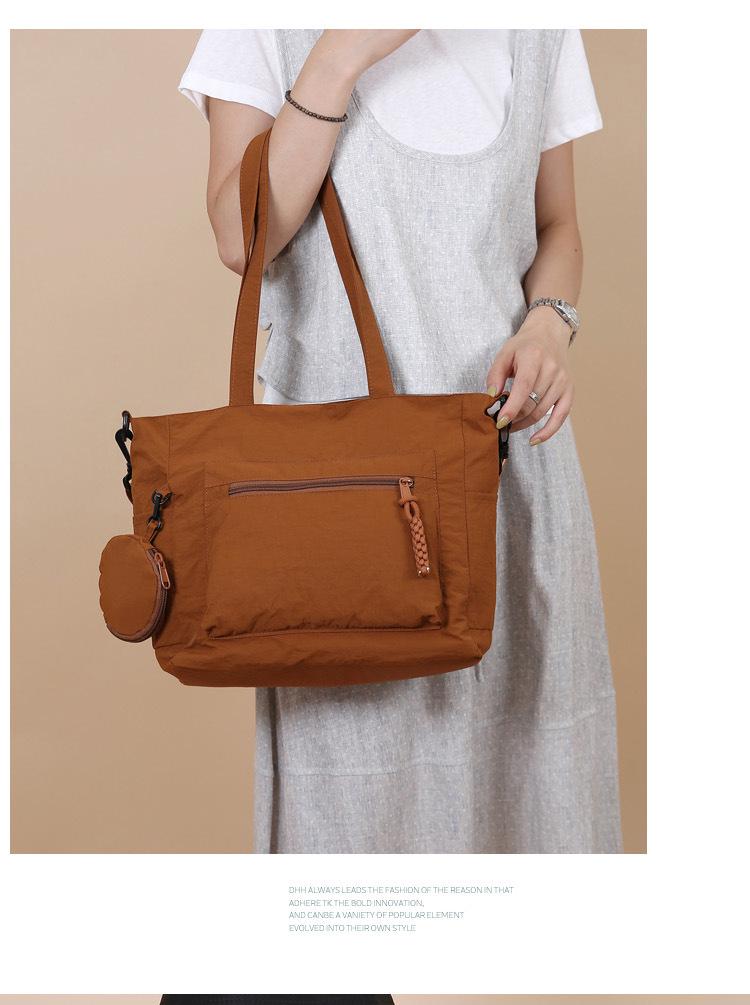 Large Capacity Plain Canvas Tote Bag - Versatile Shoulder and Handheld Bag for Students